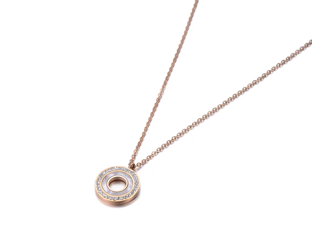 Lokaer титановое стальное кольцо подвеска ожерелье ювелирные изделия серьги кристалл колье свадебное ожерелье для женщин N19092