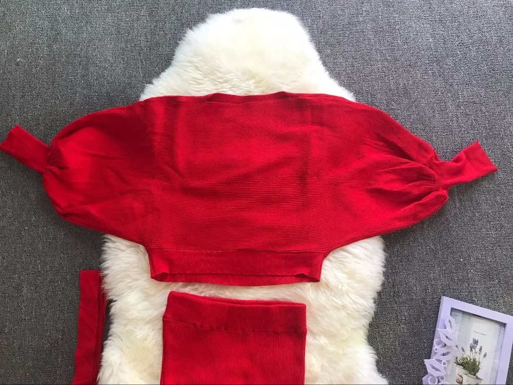 Женский комплект из 2 предметов элегантный свободный свитер и юбка с рукавами