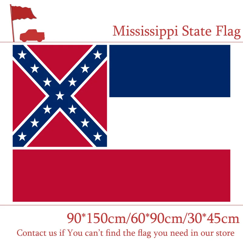 

Mississippi 150X90CM 60*90CM State Flag 3x5ft Banner 30*45cm Car Flag With Brass Grommets