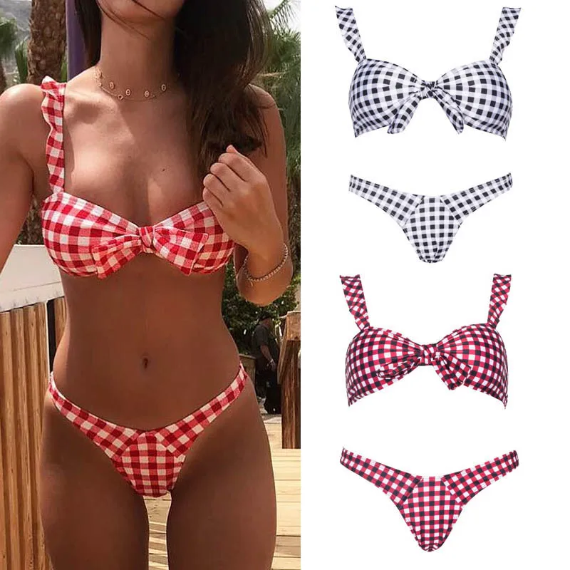 plaid bikini set