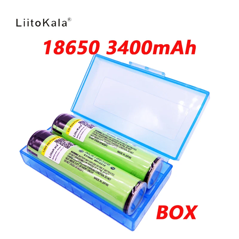 

2019 2PCS New protected Liitokala 18650 3400mAh battery NCR18650B rechargeable Li-lon with original PCB 3.7V