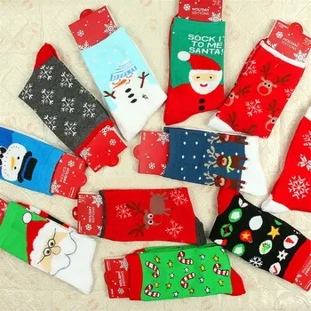 

Winter Warm Crew Socks Soft Cute Elk Santa Claus Style Knitting Casual Christmas Socks For Women Men Cotton Socks