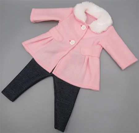 Одежда для куклы подходит 43 см игрушка новорожденная кукла и американские кукольные аксессуары меховой воротник пальто+ детские колготки - Цвет: M --046