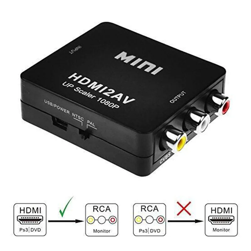 Адаптер HDMI в AV HD 1080P AV/RCA CVBS мини адаптер HDMI2AV для ТВ PS3 компьютера ПК