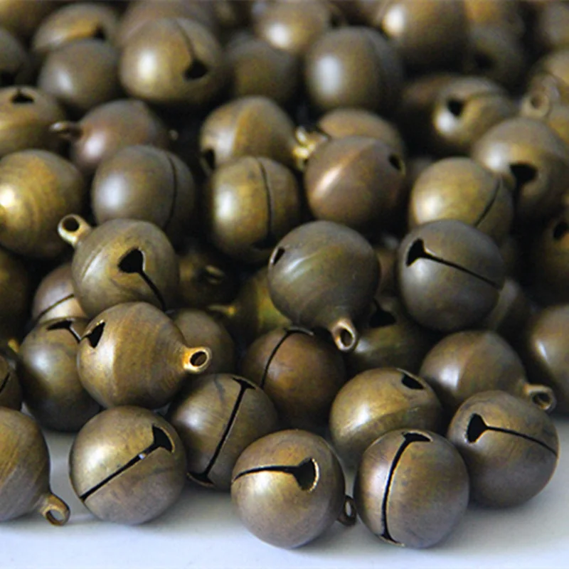 100pcs bronze tone copper jingle bells charms pendants christmas charms for jewelry making