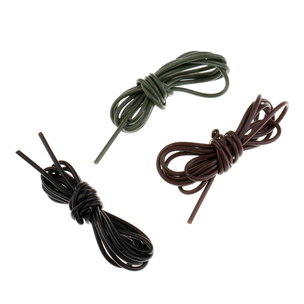 3Pcs Professional Silicone Rig Tubing 1.0mm Inner Diameter for Carp Fishing Hair Rigs Tube for outdoor Carp Fishing  3 Colors