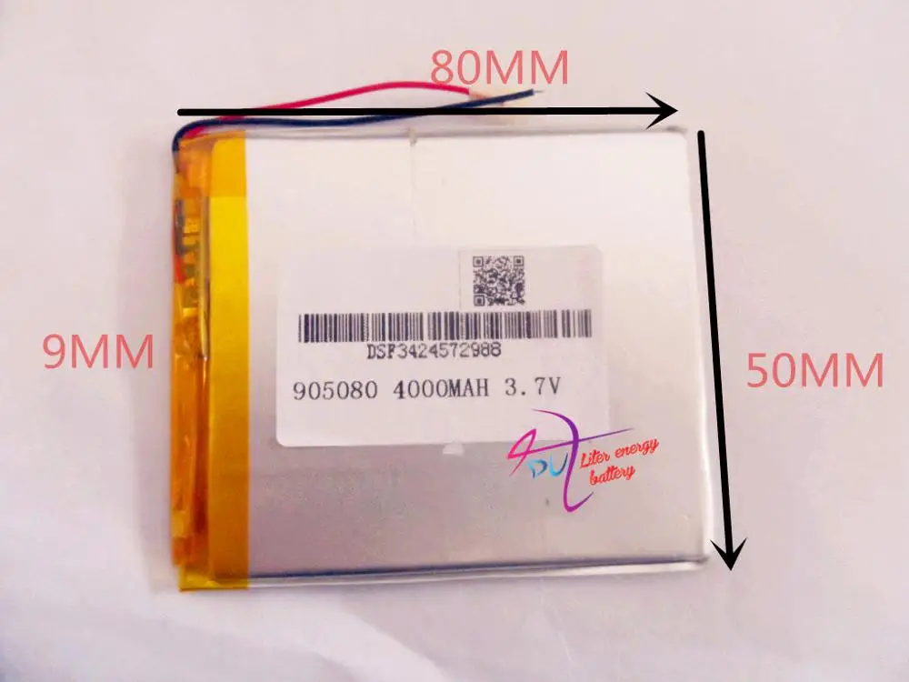 Размер 905080 3 7 V 4000mah литиевая батарея планшета с защитной доской для PDA планшетных
