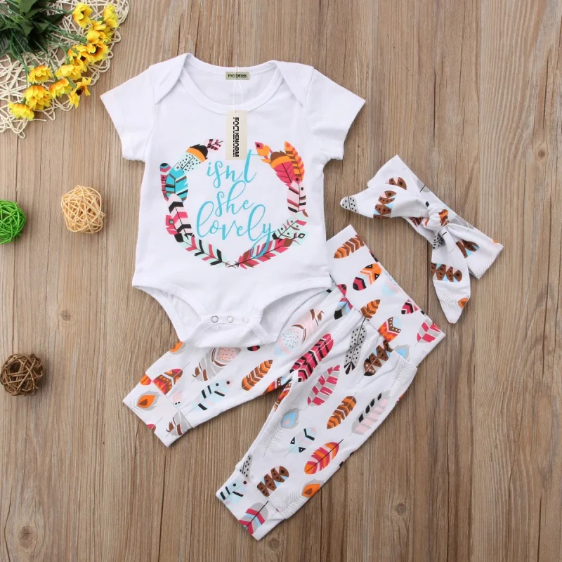 Newborn Infant Baby Boys Girl Romper Pants Sunsuit Outfits Set Clothes Baby Boy Long Pants Short Sleeve Set White