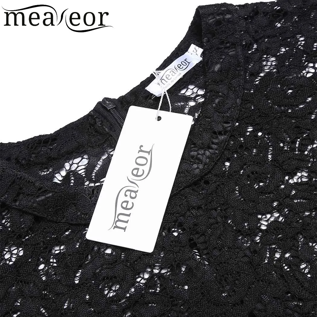 Meaneor Floral Lace Hollow Out Ruffle T-Shirt See-through Elastic Band Double Layers Pleated Women T-shirts Elegant Sexy T-shirt Meaneor Floral Lace Hollow Out Ruffle T-Shirt See-through Elastic Band Double Layers Pleated Women T-shirts Elegant Sexy T-shirt