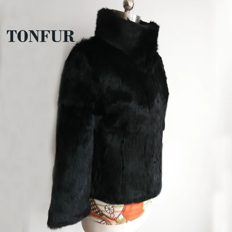 

2019 Full Pelt Whole Skin 100% True Genuine Natural Rabbit Fur Short Coat Real OEM Fur Jacket Factory Customize Size TSR134