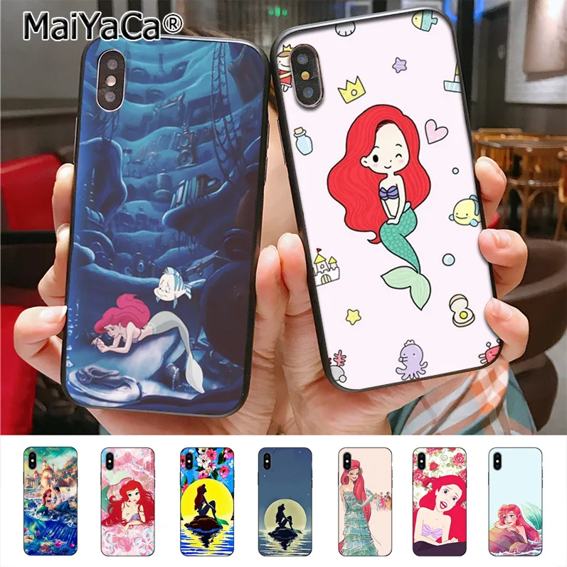 

MaiYaCa Princess Ariel Little Mermaid Phone Case for iphone 11 Pro X 7plus 6 6s 7 8 8Plus 5 5S case