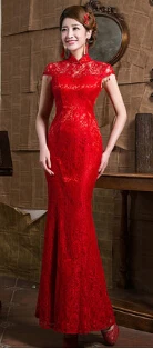 Модное Длинное Вечернее Платье MJ397 длинное вечернее платье Русалка - Цвет: RED