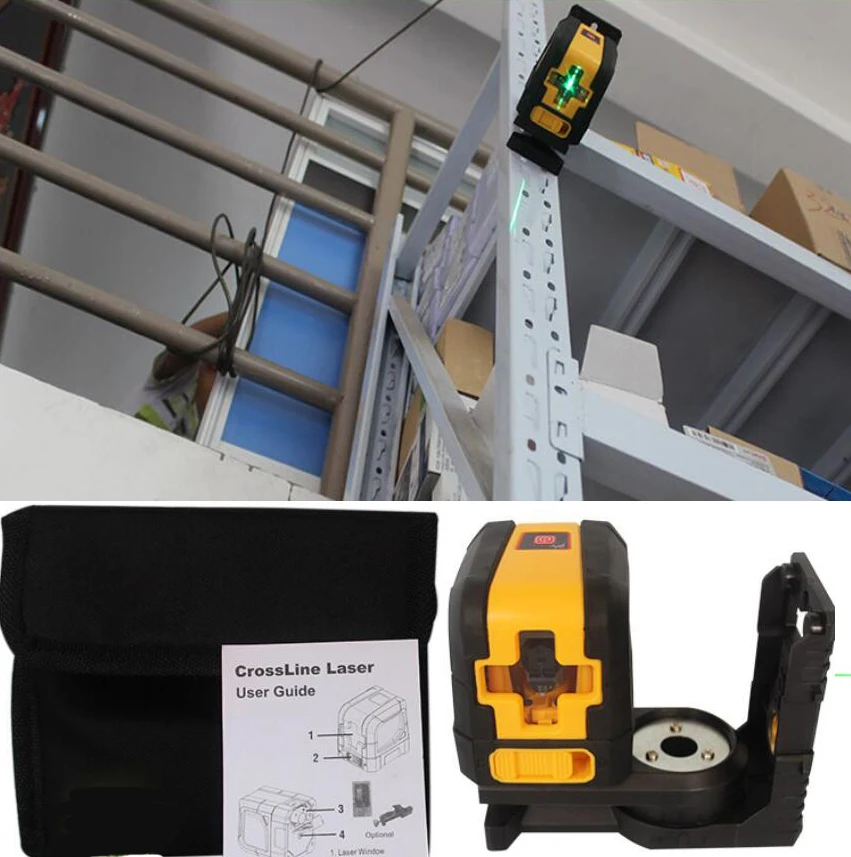 

Mini Style Self-Leveling Laser Level Cross Line Laser With Red or green Light Source & Adjustable Mounting Clamp