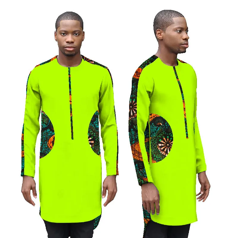 Новая Осенняя мужская рубашка мужские рубашки с длинным рукавом африканская Дашики с принтом Мужские рубашки длинная рубашка мужская