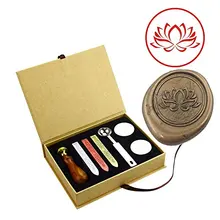 Йога Лотос сургучные штампы комплект пользовательское приглашение на празднование свадьбы конверт уплотнения воск штампы деревянная ручка латунная головка