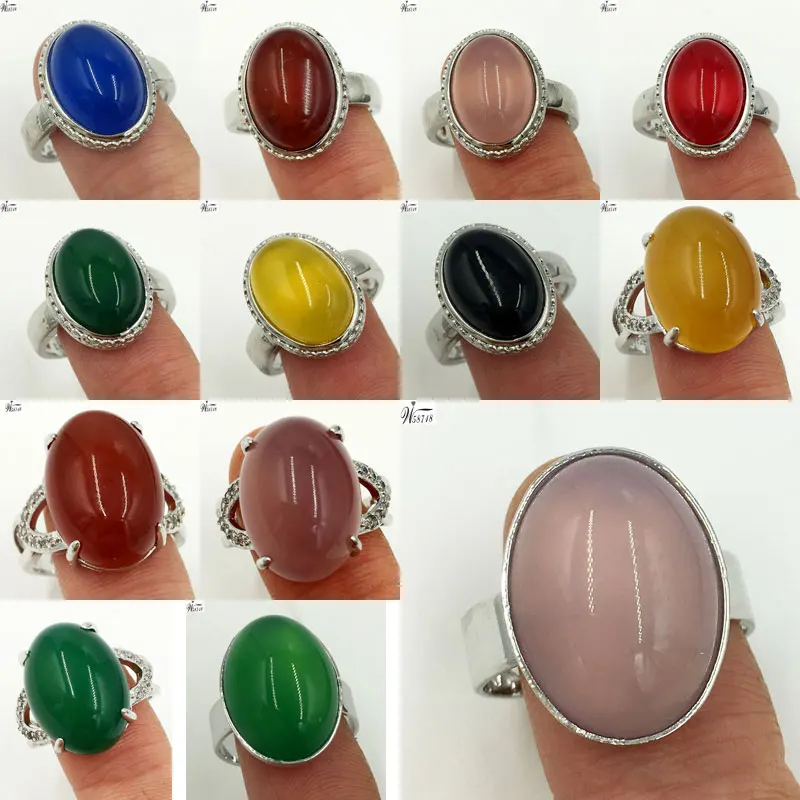 

Free Shipping Women Fashion Jewelry Multicolor Carnelian Oval Women Men Bead Ring 7~12" US Adjust WFH584