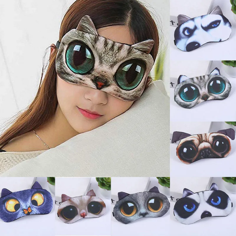 

Cute Animal Eye Cover Sleeping Mask Eyepatch Bandage Blindfold Cartoon Nap Eye Shade Fantasy Soft Travel Relax Sleeping Mask Hot