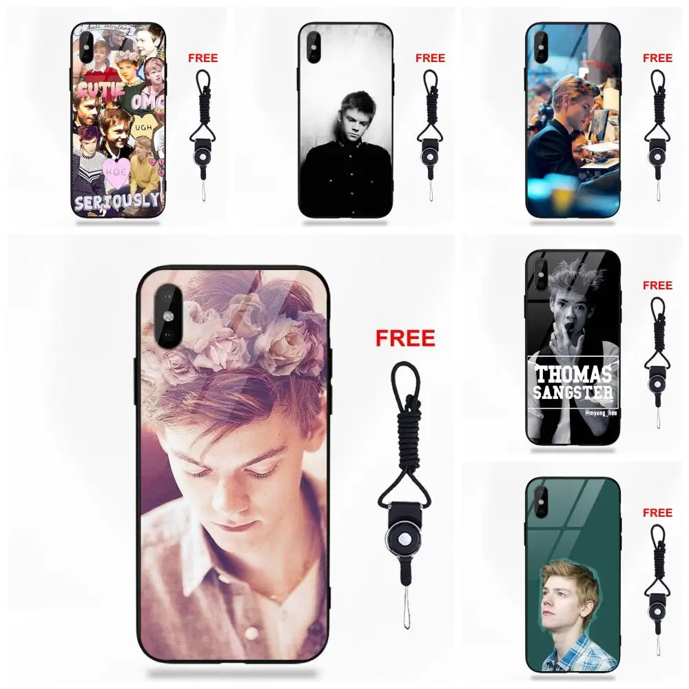

For Apple iPhone X XS Max XR 5 5C 5S SE 6 6S 7 8 Plus Soft TPU Frame Tempered Glass Fashion Phone Case Cover Thomas Sangster