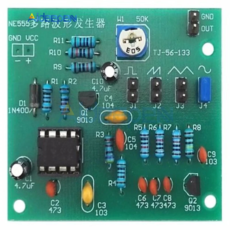 1 компл. NE555 многоканальный генератор сигналов DIY наборы синусоидальный треугольник квадратная волна набор модуль электронный тренировочный комплект