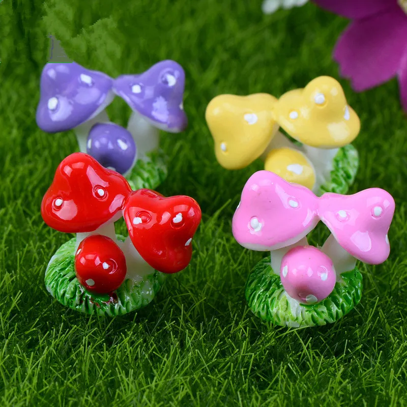 

4 Pcs Cute Mushroom for Miniature DIY Potted Plant Decorations