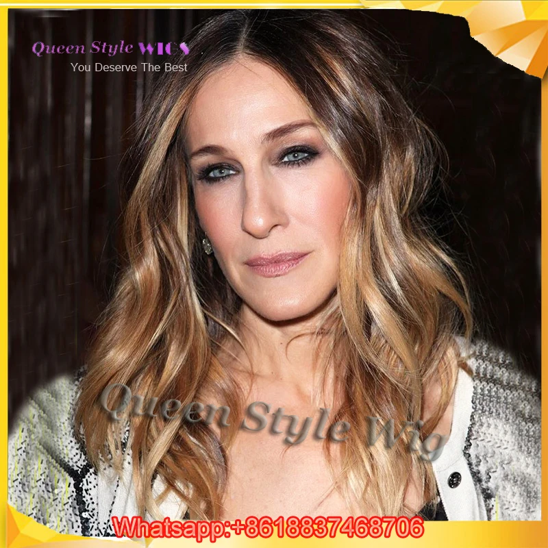 カスタム有名人サラ ジェシカ パーカー髪型かつら魅力ショートカーリー耐熱ダーク色hightlightブロンド色毛かつら Hair Color Wigs Hair Extensions Jessica Simpsonhair Bond Aliexpress