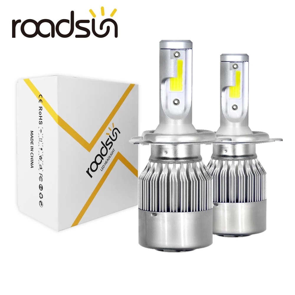 Roadsun автомобильный светильник s лампы светодиодный H7 H4 H11 H1 H3 H13 880 9004 9005 9006 9007 9003 HB1