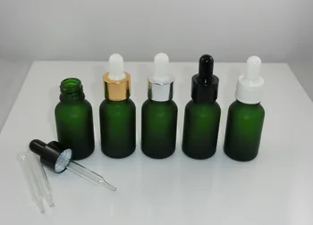 

Wholesale Lot of 100pcs 15ml -0.5 Oz Green Frosted glass bottles with Tip glass dropper for Essential oils,You Pick Cap Color