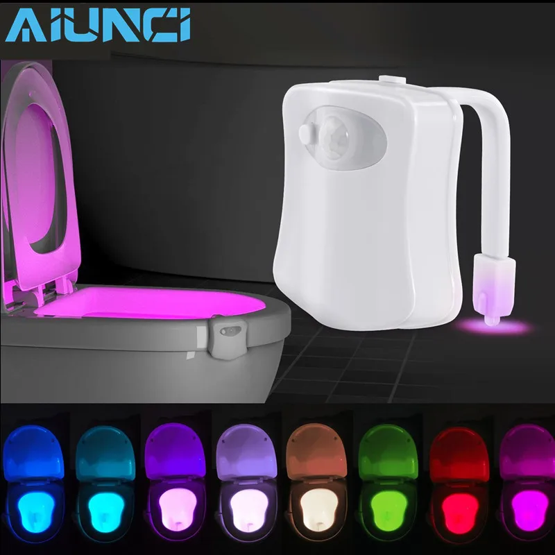 

Auto-Sensing Toilet Light Led Night Light Motion Sensor Backlight For Toilet Bowl Bathroom 8 Color WC Nightlight For Child Kids