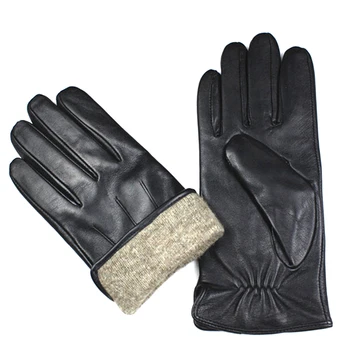 

Tactical Gloves Leather Gloves Men's High-grade Imports Of Sheepskin Fashion Stripe Style Wool Lined Warm Winter Protective