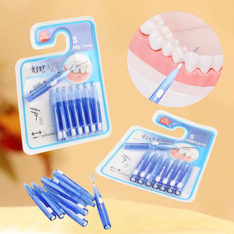 8pcs/set Adults Interdental Brush Clean Between Teeth Floss Toothpick