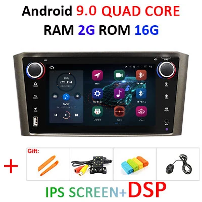 DSP " ips экран 64G Android 9,0 Автомобильный gps радио для Toyota Avensis T25 2002-2008 Навигация стерео аудио без DVD плеер головное устройство - Цвет: 9.0 2G 16G IPS DSP