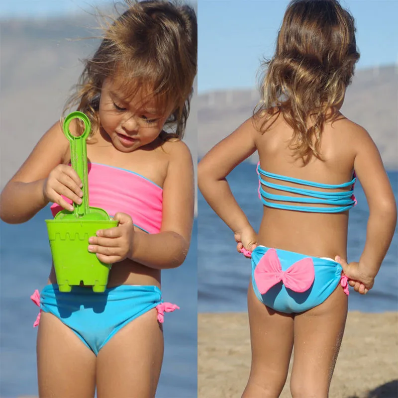 Kids bikini 2017 girls swimwear bathing sets kid swimming suit tassel