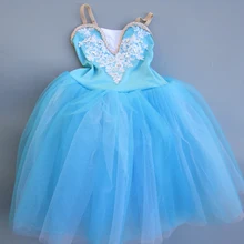 Взрослое романтическое профессиональное балетное платье-пачка, современный танцевальный костюм феи, длинное Тюлевое платье, танцевальное платье для шоу, детское балетное платье для девочек