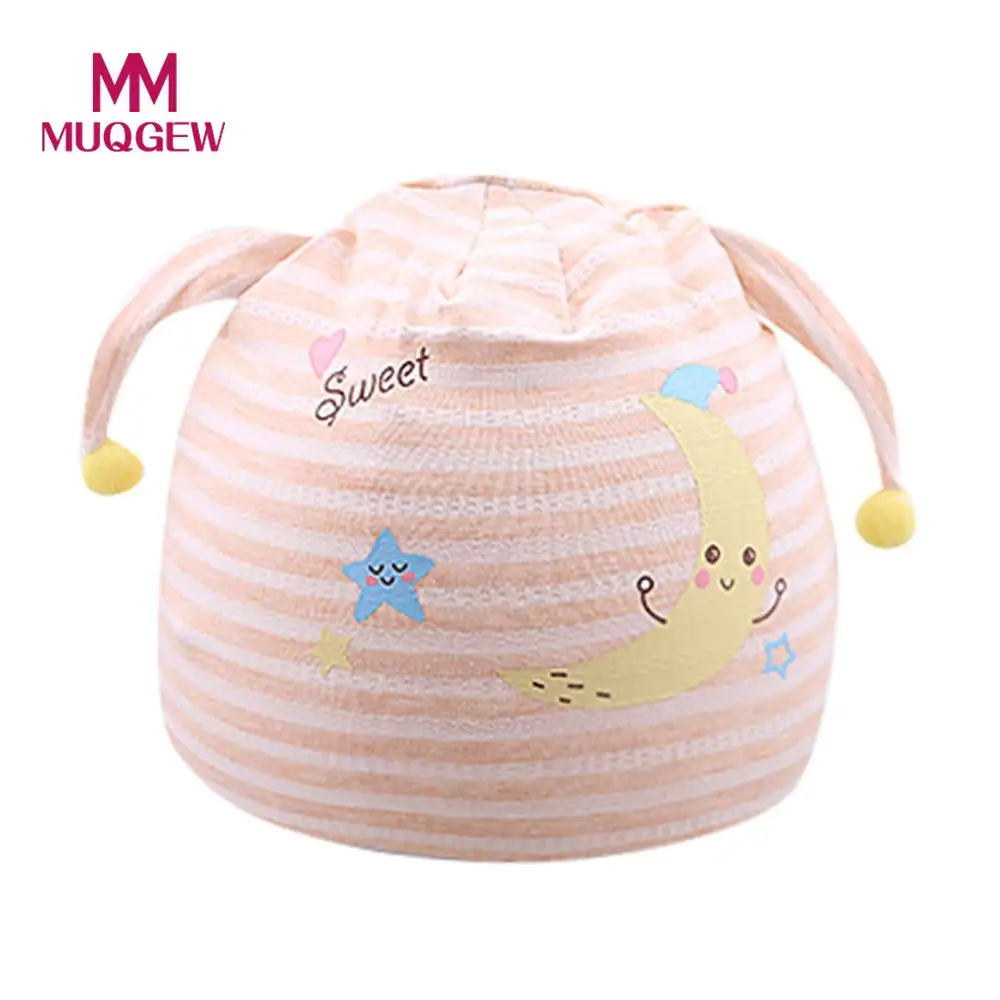 

Cute Summer Autumn Baby Hat Girl Boy Cap Children Hats Infant Baby Girls Boys Cartoon Moon Star Print Sleep Caps Headwear
