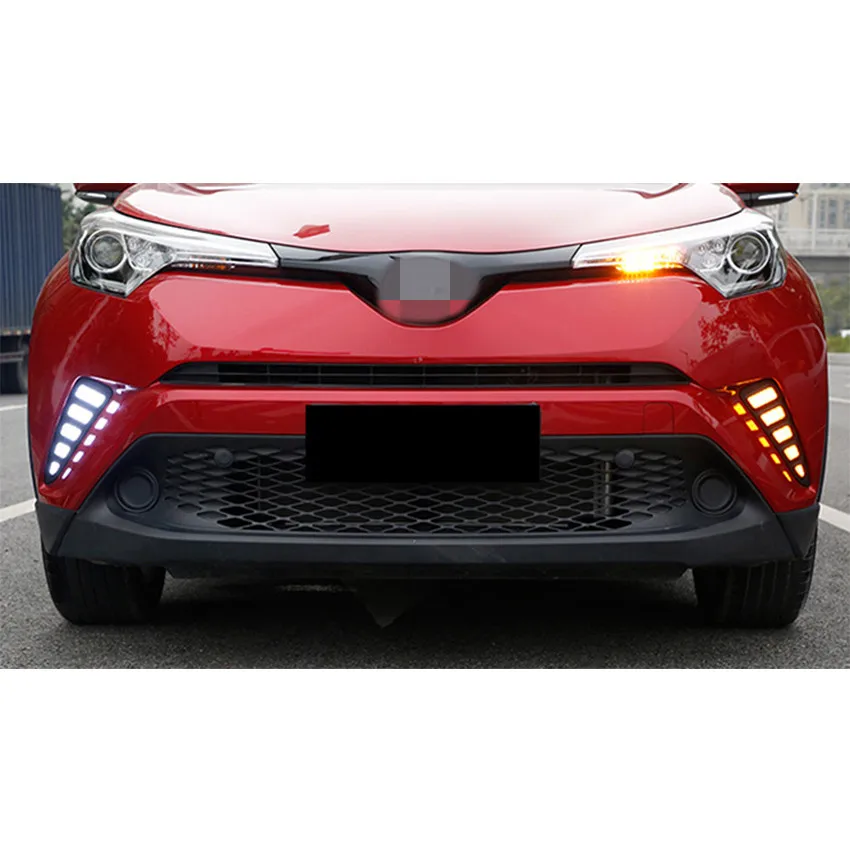 Дневные ходовые огни YAQUICKA для Toyota CHR C HR 2016 2017 2018 светодиодные дневные поворота DRL