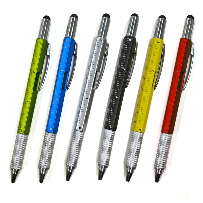 Yushun Multifunctional Screwdriver Pen Ballpoint Pen Touch Screen Tool ruler foot level supplie School Office Stationery