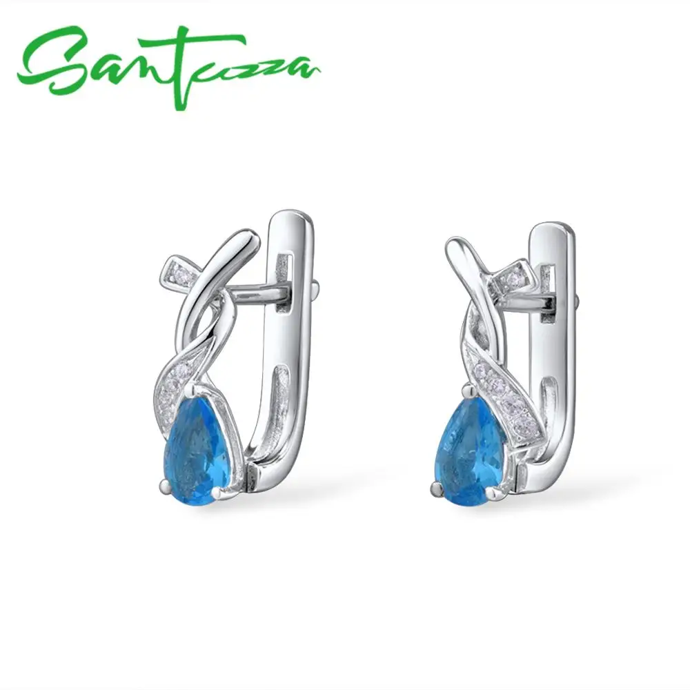 Женские серебряные сережки SANTUZZA из серебра 925 пробы с кубическим цирконием и