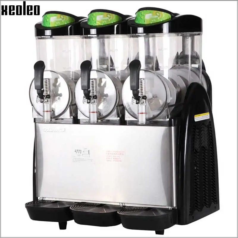 

Xeoleo Three cylinder Slusher dispenser 12L*3 Slush machine Snow melt machine Smoothie machine 220V Snow grains Smoothie maker
