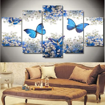 

3d diy Diamond embroidery butterfly flower diamond painting Cross Stitch full drill Rhinestone mosaic 5pcs Multi-picture decor