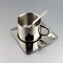 Hohe Qualität Kurze Edelstahl Kaffeetasse Kaffeetasse ein satz