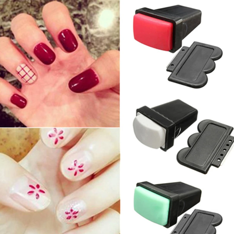Rubber Nail Art Polish Stamp Single/ Double Side Stamper Scraper