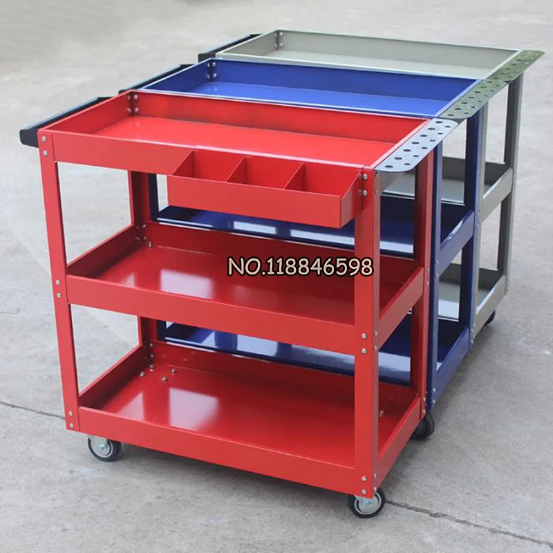 

Hand Push Maintenance and Assembly of Mobile Maintenance Hardware Functional Cabinet Shelf Three Layer Tool Car