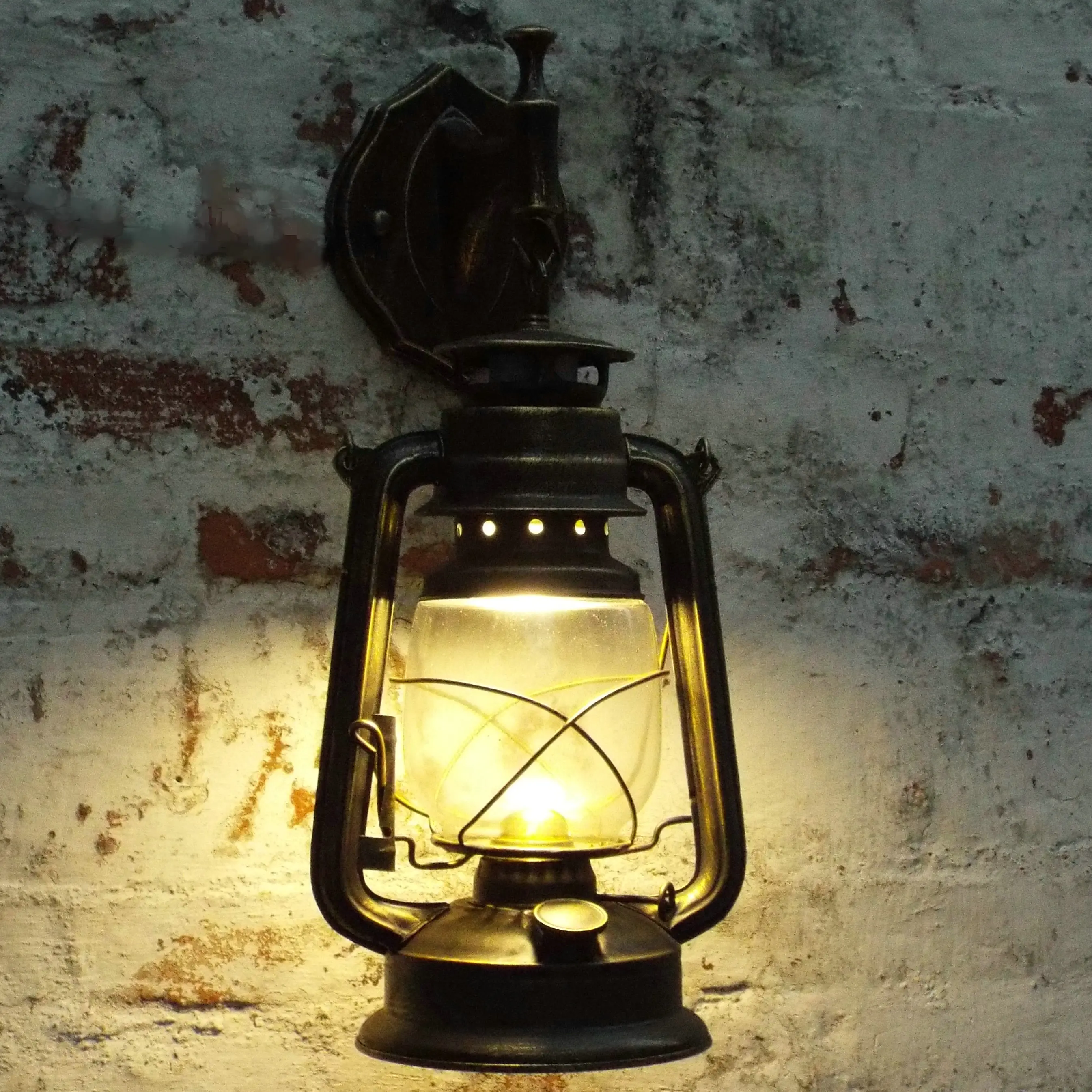 Retro Wall Lamp Vintage Glass European Kerosene Beside Light