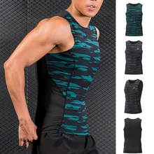 Модные Для мужчин весна Костюмы Женская Черная майка с принтом сухой компрессионная одежда для фитнеса жилет тренажерный зал на свежем воздухе спортивные Hombre Regatas Masculino