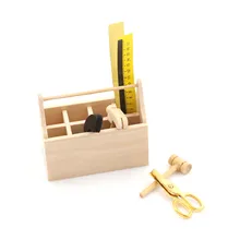 Деревянный ящик для инструментов набор инструментов 1/12 кукольный домик миниатюрные ремонтные Наборы украшения для кукольного дома аксессуары для мебели игрушки