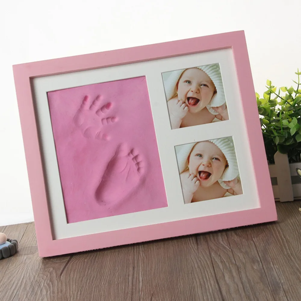 

Newborn Baby Handprint Footprint Pad Hand & Footprint Makers Safe Clean Non-Toxic Touch Ink Pad Photo Frame Handprint Mud Suit