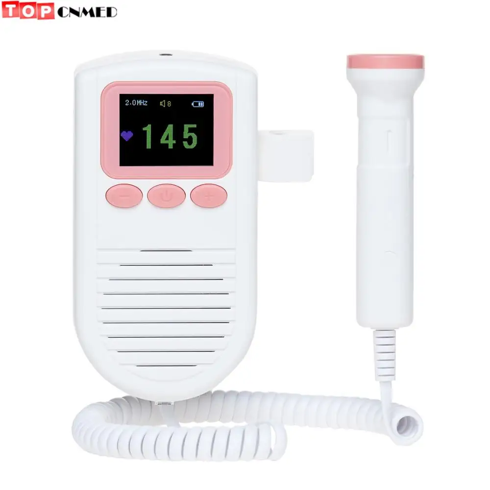 

2019 Fetal Doppler Baby Heartbeat fetal Detector Portable Ultrasound Heart Rate fetal Monitor Doppler foetal 2.0 MHz Probe
