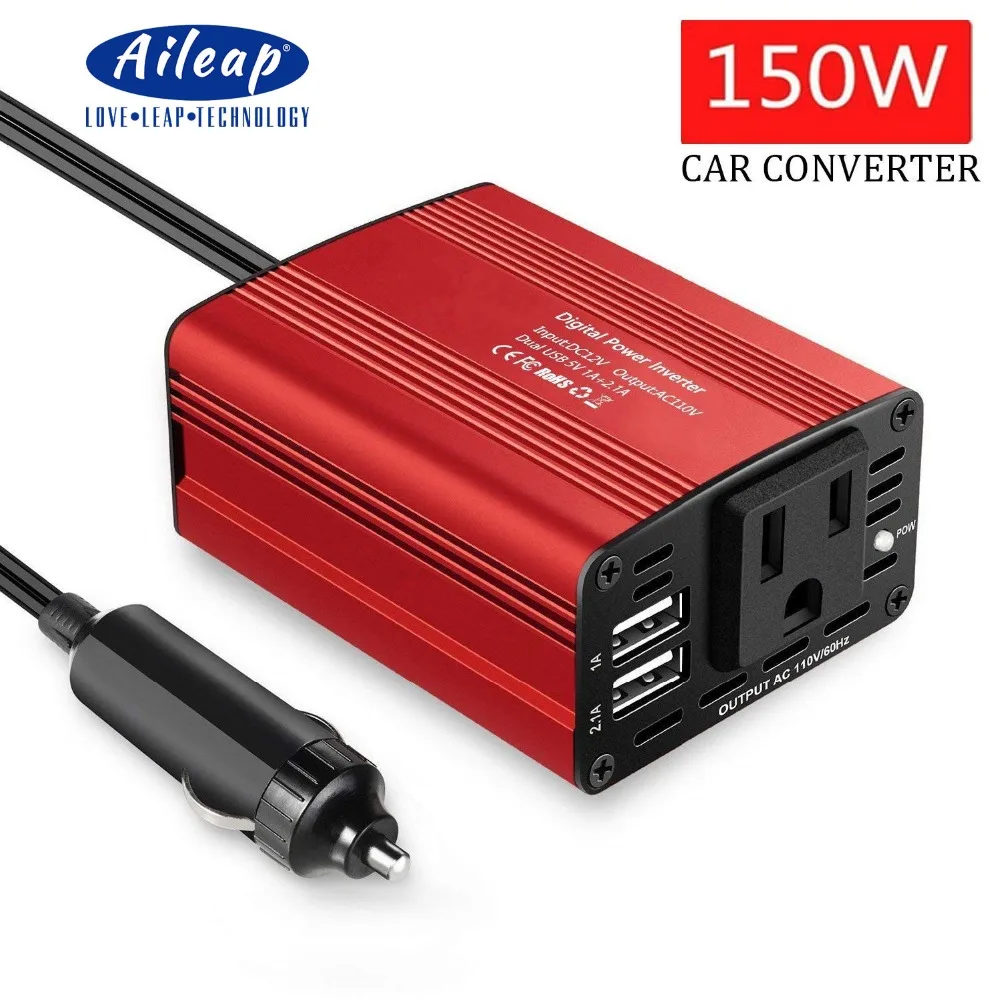 Buy Aileap Car Power Inverter Car Charger 150W DC 12V