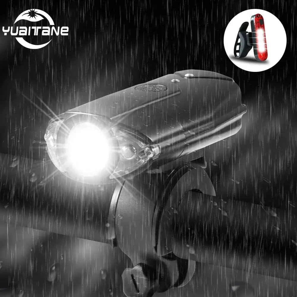 

Ultra Bright 2000mAh Bicycle Light Bike Headlight LED USB Rechargeable Flashlight MTB Cycling Lantern with Built-in USB Tailight