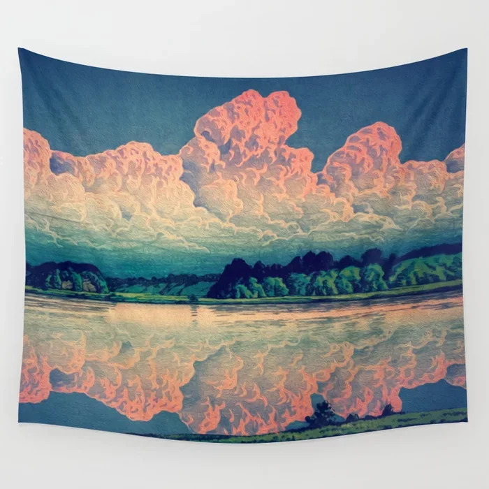 

Fashion Tapestry Admiring the Clouds in Kono Pattern Blanket Tapestry Living Room Bedroom Decor Wall Hanging Home Decoration